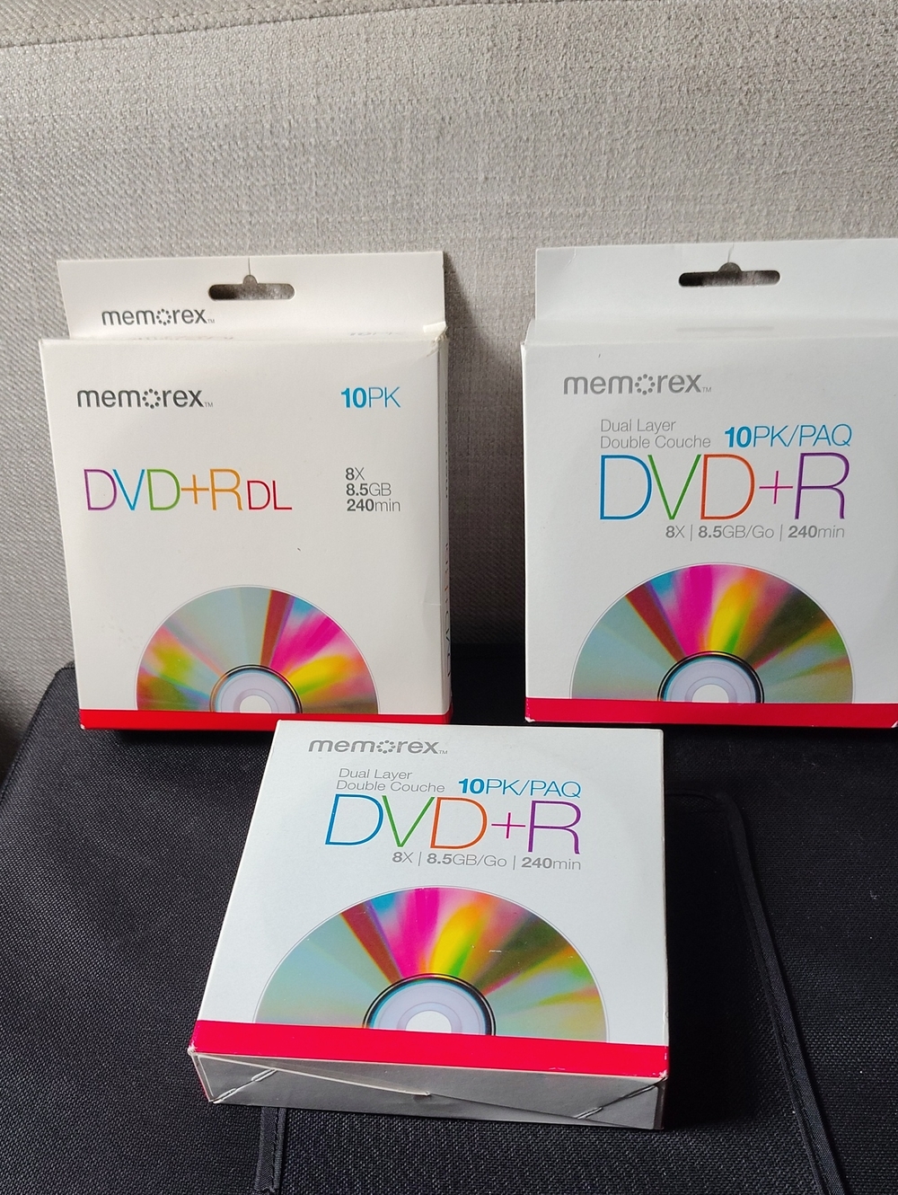 Memorex DVD+R DL 8.5GB 10PK Blank Media (Lot of 3 Boxes / 30 Discs Total)